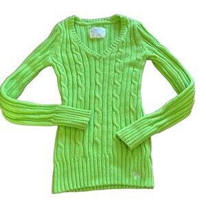 Justice Girls Green Slim Fit Pullover Sweater Size 14 Classic Preppy